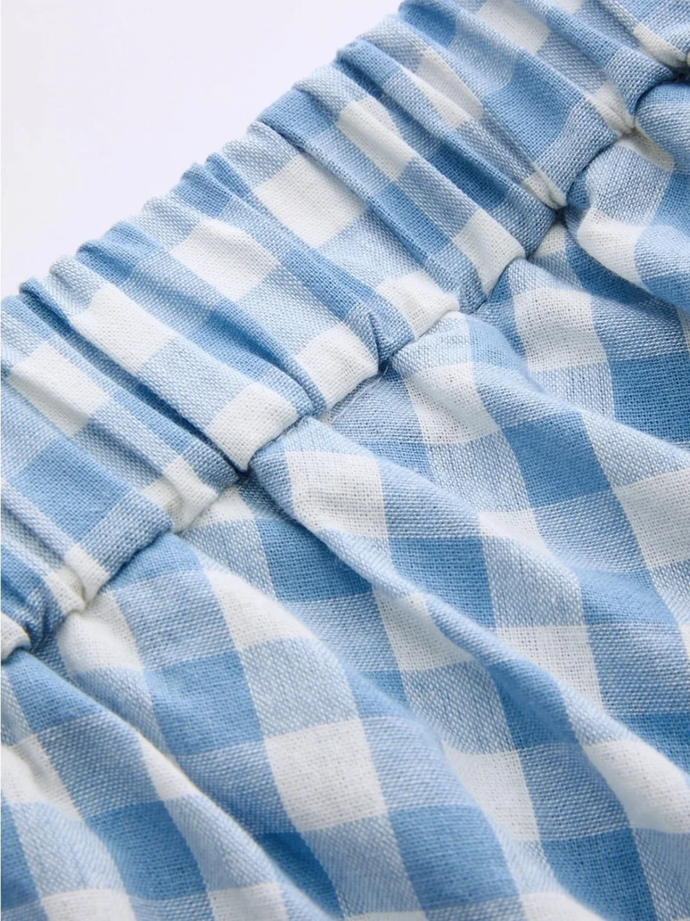 Commense Blue Gingham Two-Piece Skirt Set - Women's XS